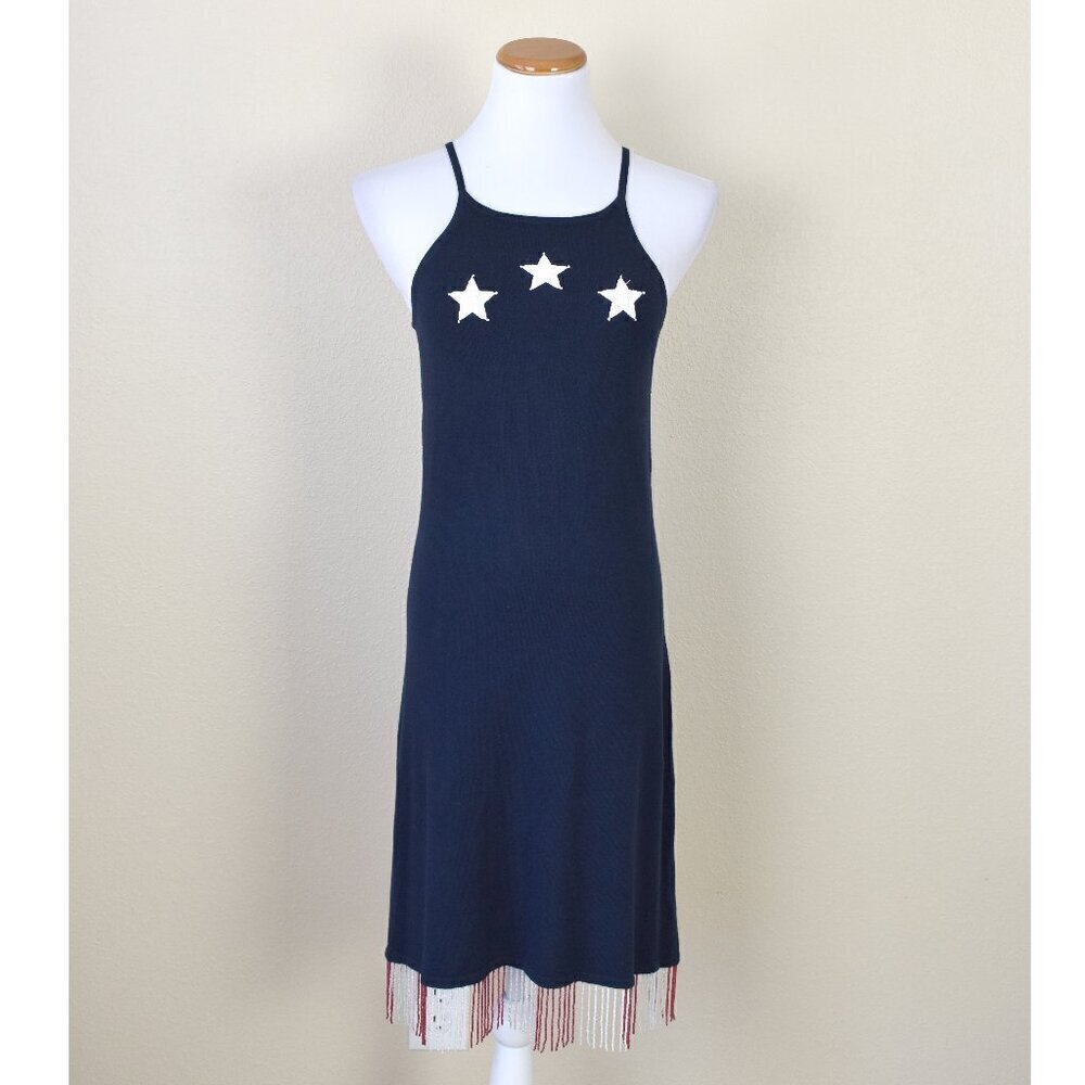 Tommy Hilfiger Vintage Knit Beaded Fringe Spaghetti Strap Dress - S - Picture 1 of 9
